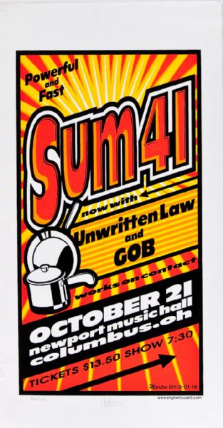 Sum 41 at Newport Music Hall Original Poster